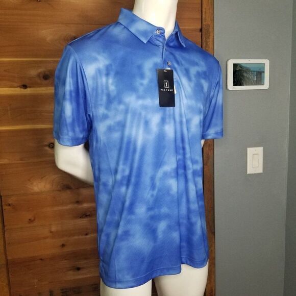 PGA Tour Blue Tie Dye Polo Shirt (size L) - Picture 10 of 10